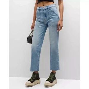 Mother The Patch Rambler Ankle Jeans in the "Norway Dude" light wash. Size 24